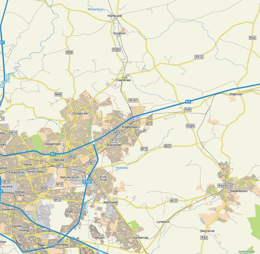 মানচিত্র kraaifontein কেপ টাউন