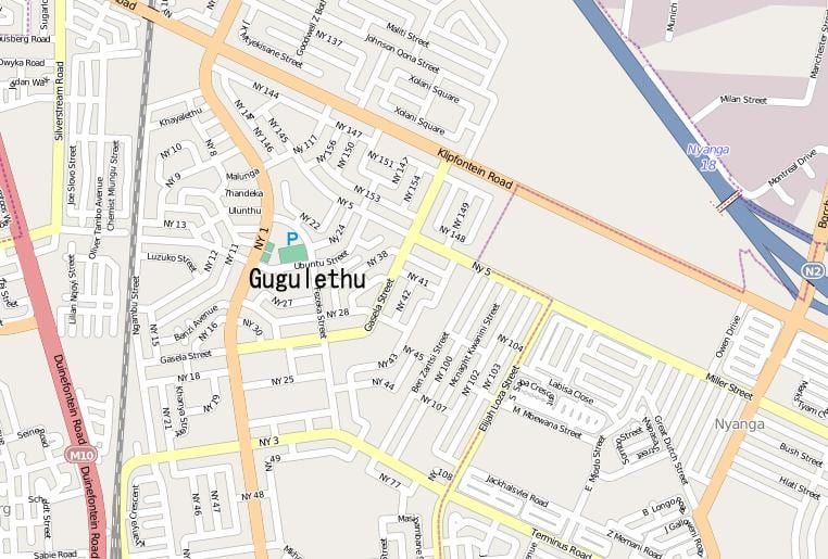 মানচিত্র gugulethu কেপ টাউন
