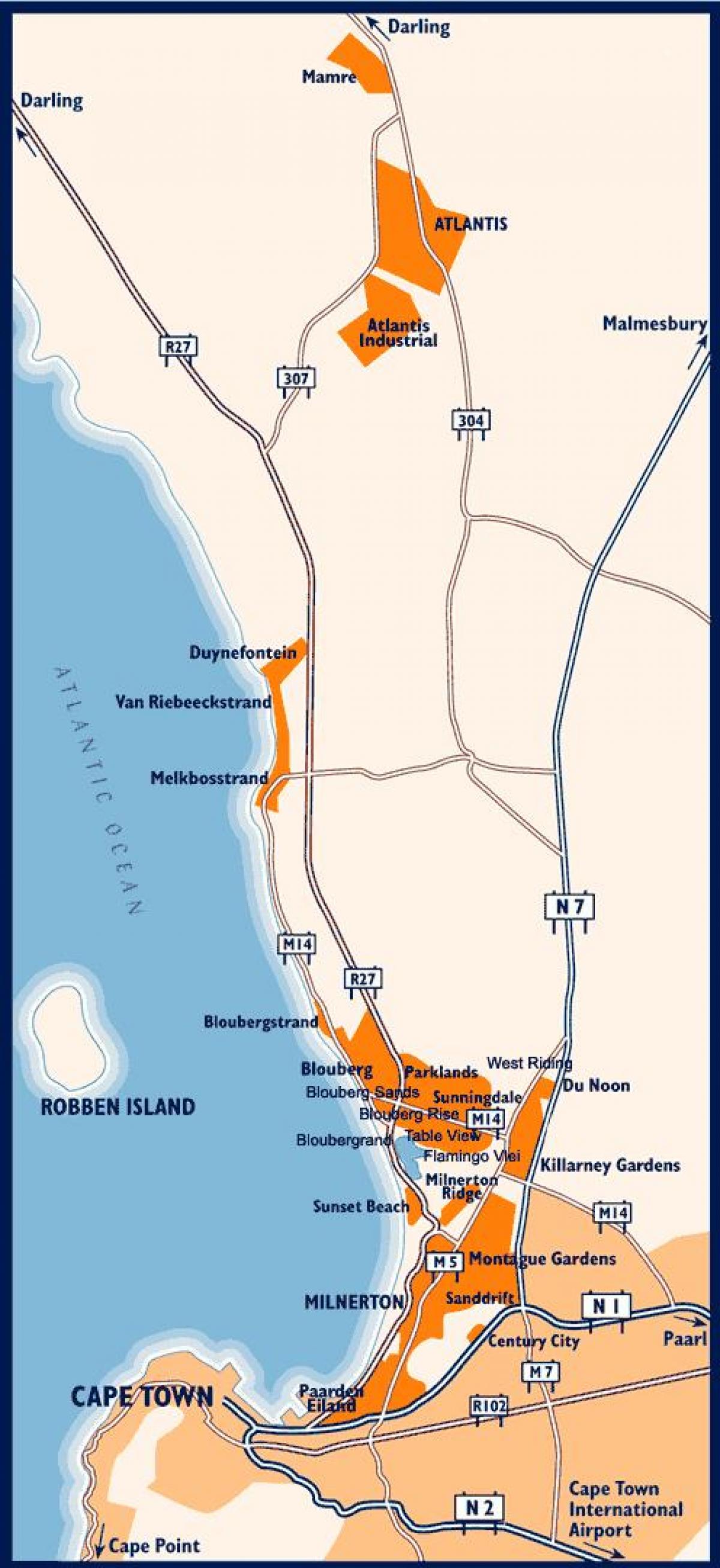 map of west beach কেপ টাউন