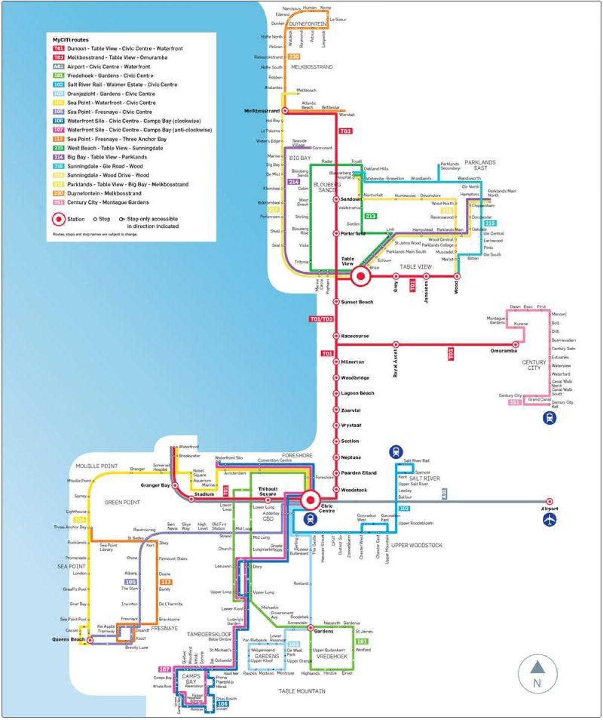 myciti বাস রুট ম্যাপ