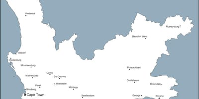 মানচিত্র পশ্চিমী কেপ শহরের