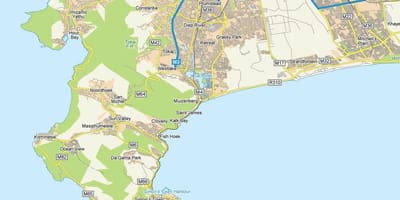 মানচিত্র muizenberg কেপ টাউন
