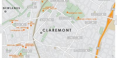 মানচিত্র claremont কেপ টাউন