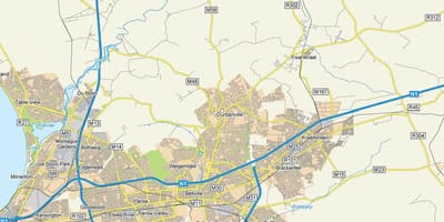 মানচিত্র durbanville শহরতলির