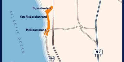 Map of west beach কেপ টাউন